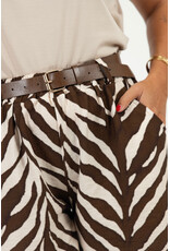 21Jewelz Short met riem & zebraprint - ecru