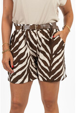 21Jewelz Short met riem & zebraprint - ecru