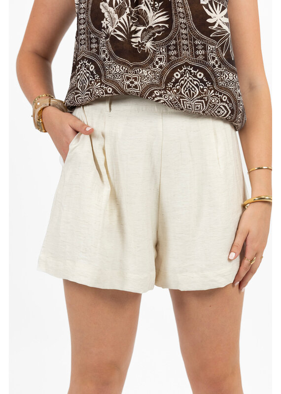 21Jewelz Effen linnenlook shortje - beige