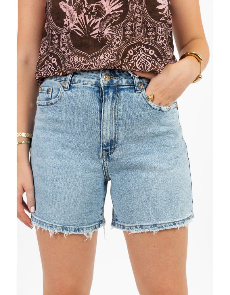 21Jewelz Jeans short met gouden details - denim blauw