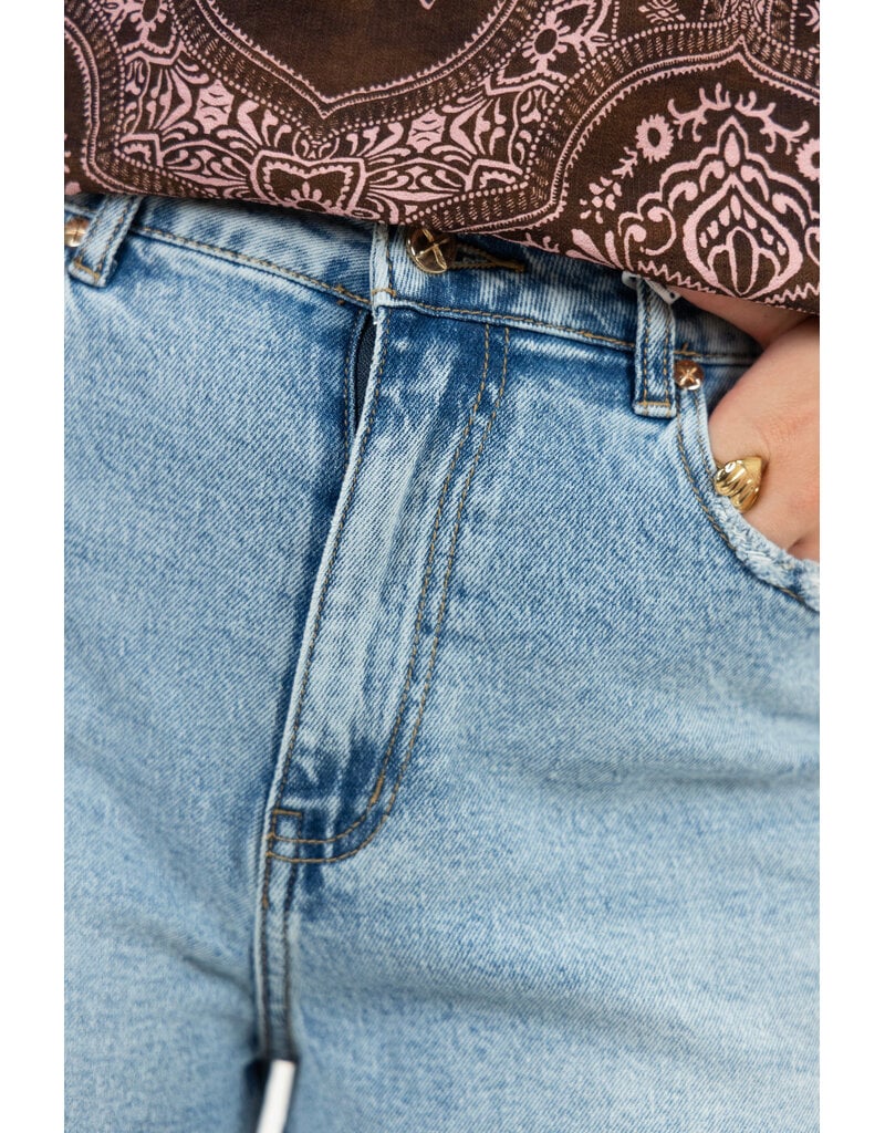 21Jewelz Jeans short met gouden details - denim blauw