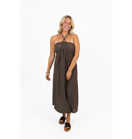 21Jewelz Halter midi jurk met kralen - bruin