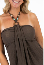 21Jewelz Halter midi jurk met kralen - bruin