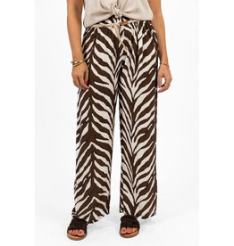 21Jewelz Zomer pantalon met ceintuur en zebraprint - ecru