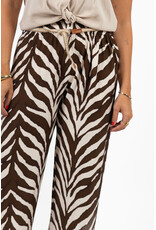 21Jewelz Zomer pantalon met ceintuur en zebraprint - ecru