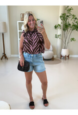 21Jewelz Mouwloze top met strik en zebraprint - roze