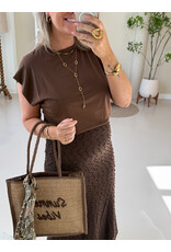 21Jewelz Mouwloze top met elastiek - bruin