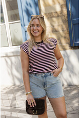 21Jewelz Mouwloos shirt gestreept - bruin/roze