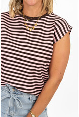 21Jewelz Mouwloos shirt gestreept - bruin/roze
