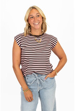 21Jewelz Mouwloos shirt gestreept - bruin/roze