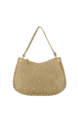 21Jewelz Handtas met gevlochten details & studs - suede beige