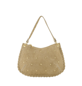 21Jewelz Handtas met gevlochten details & studs - suede beige