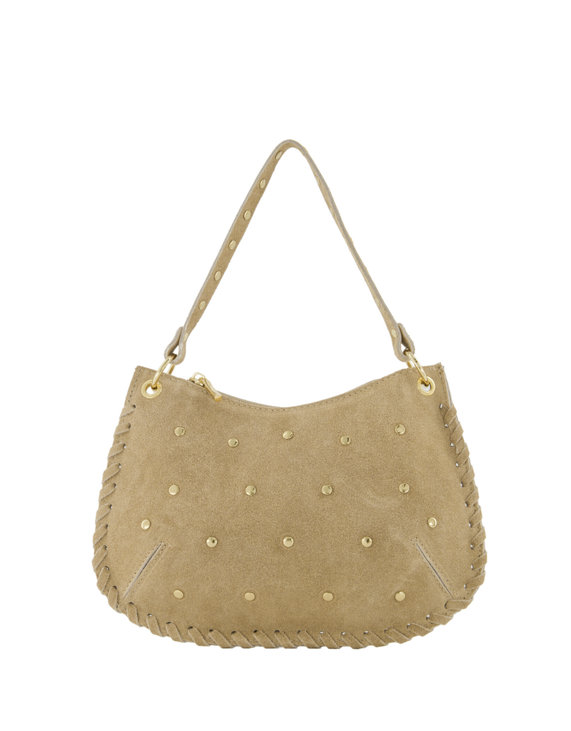 21Jewelz Handtas met gevlochten details & studs - suede beige