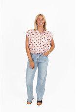 21Jewelz Mouwloze blouse met stippen - roze/bruin
