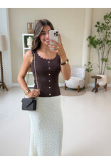 21Jewelz Basic zigzag top met hartjes knopen - bruin