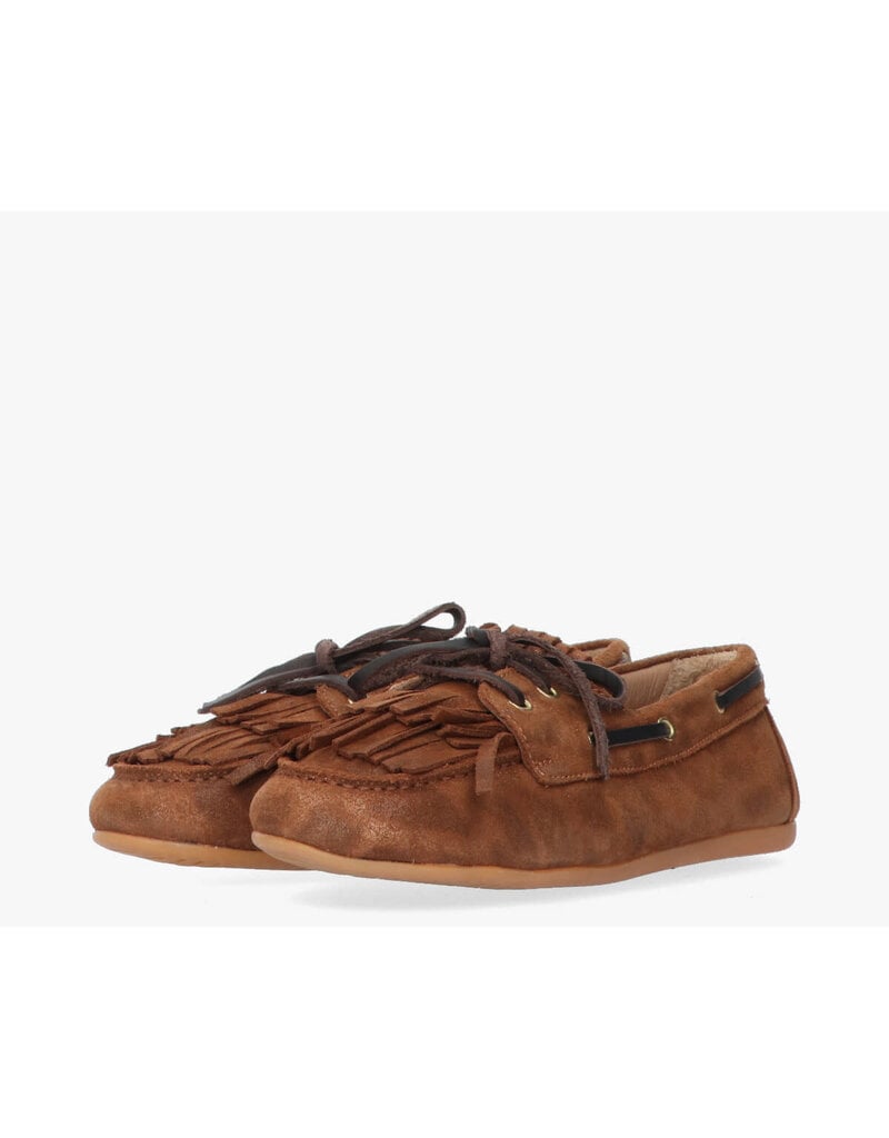 Tango Tango | Jeanne moccasin - cognac fantasy suede