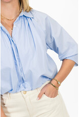 21Jewelz Effen blouse met driekwart pofmouw - blauw