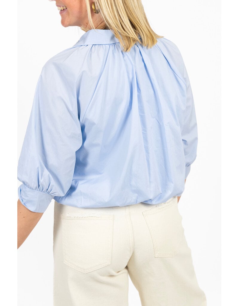 21Jewelz Effen blouse met driekwart pofmouw - blauw
