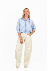 21Jewelz Effen blouse met driekwart pofmouw - blauw