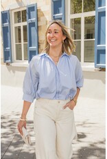 21Jewelz Effen blouse met driekwart pofmouw - blauw