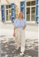 21Jewelz Effen blouse met driekwart pofmouw - blauw