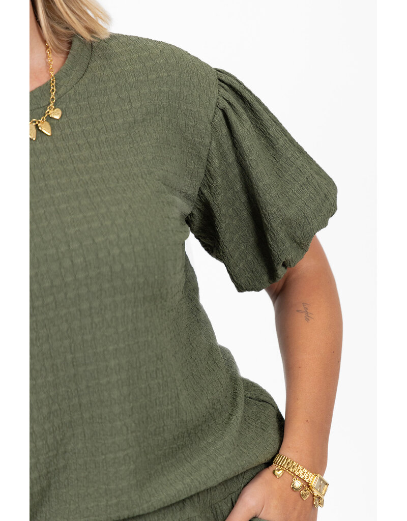 21Jewelz Losvallende co-ord set met pofmouwtjes - groen