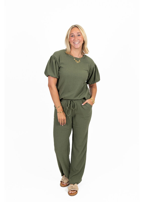 21Jewelz Losvallende co-ord set met pofmouwtjes - groen