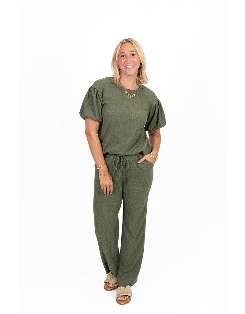 21Jewelz Losvallende co-ord set met pofmouwtjes - groen
