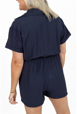 21Jewelz Effen playsuit met koordje - donkerblauw