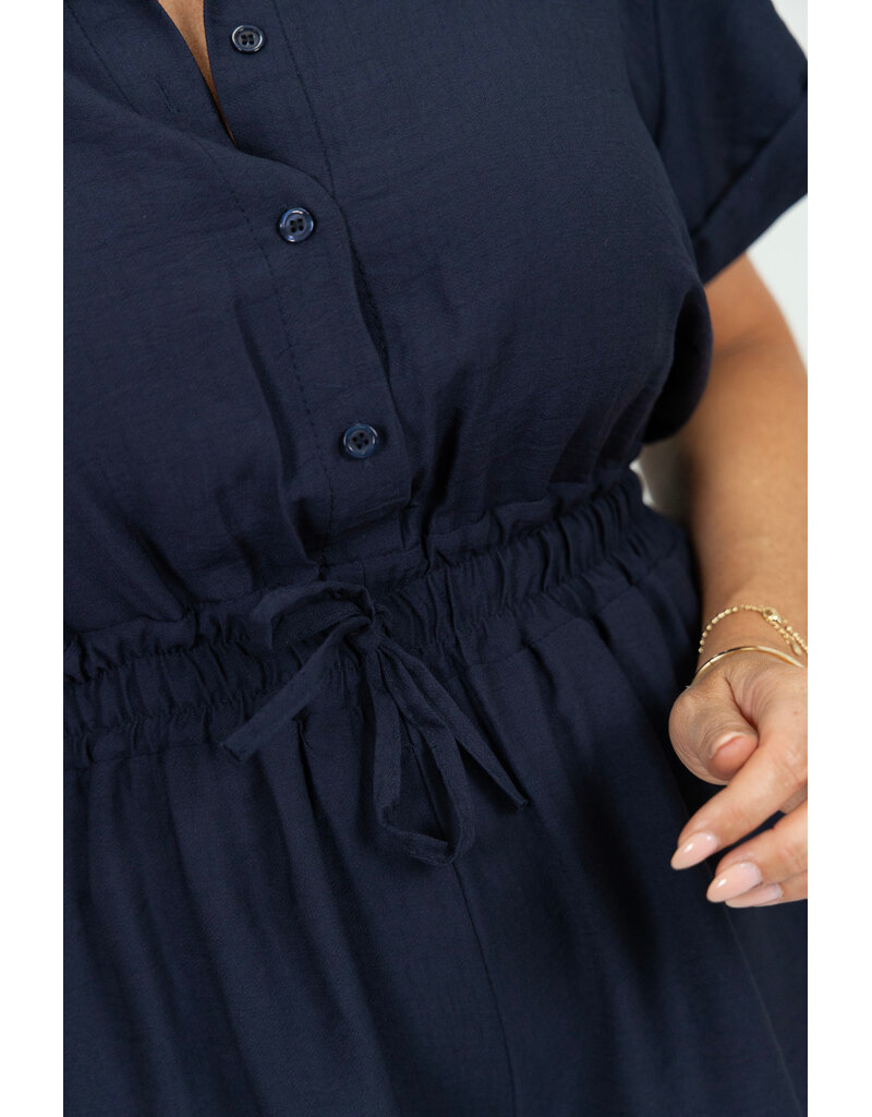 21Jewelz Effen playsuit met koordje - donkerblauw