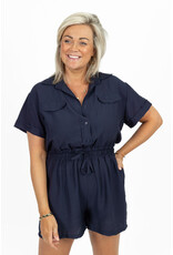 21Jewelz Effen playsuit met koordje - donkerblauw