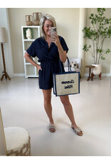 21Jewelz Effen playsuit met koordje - donkerblauw