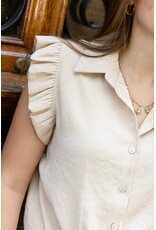 21Jewelz Blouse met knoopdetail & ruffles - beige