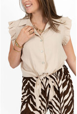 21Jewelz Blouse met knoopdetail & ruffles - beige