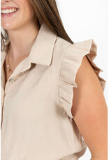 21Jewelz Blouse met knoopdetail & ruffles - beige