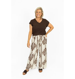 21Jewelz Pantalon met strik & palmboomprint - ecru