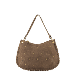 21Jewelz Handtas met gevlochten details & studs - suede taupe