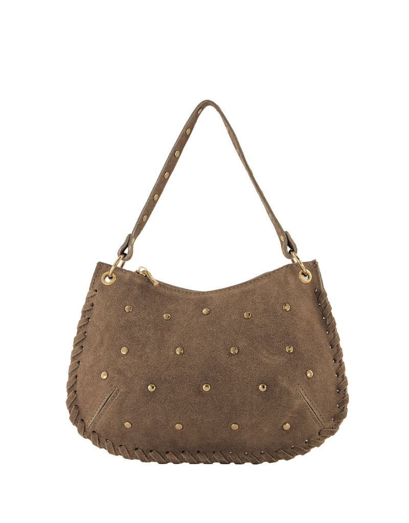 21Jewelz Handtas met gevlochten details & studs - suede taupe