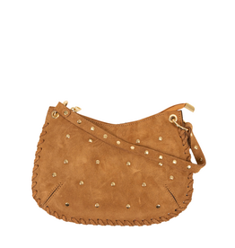 21Jewelz Handtas met gevlochten details & studs - suede camel