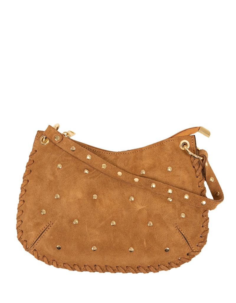 21Jewelz Handtas met gevlochten details & studs - suede camel