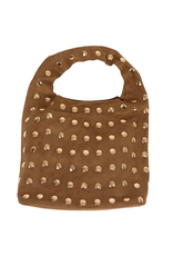 21Jewelz PU shopper met gouden studs - suede bruin