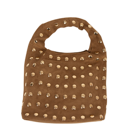 21Jewelz PU shopper met gouden studs - suede bruin
