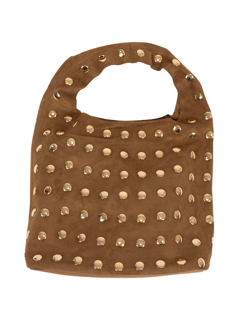 21Jewelz PU shopper met gouden studs - suede bruin
