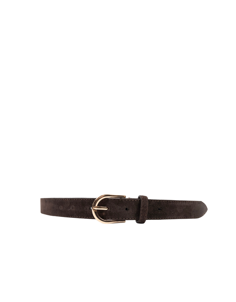 21Jewelz Musthave gold detailed riem - suede donkerbruin