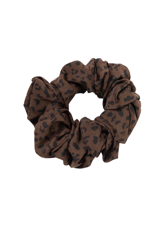 21Jewelz Panterprint scrunchie - donkerbruin