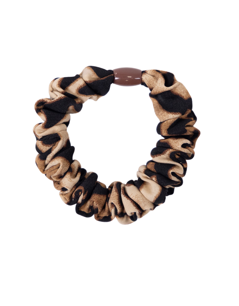 21Jewelz Smalle scrunchie met kraal - panterprint
