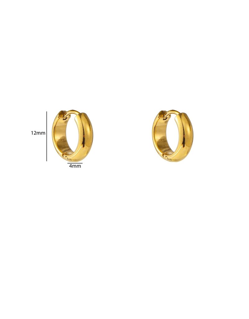 Go Dutch Label D&E - Essential hoop 4mm x 9mm - goud
