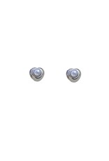 Go Dutch Label D&E | Pearly heart stud - zilver