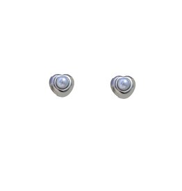 Go Dutch Label D&E | Pearly heart stud - zilver