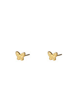 Go Dutch Label D&E - Crackled butterfly stud - goud